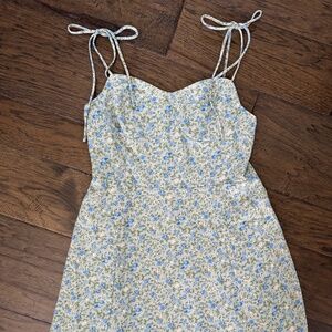 NWT‎ Rosie Posie Floral Mini Dress with Tie Shoulder Straps Green Large